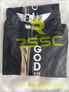 RSSC Sports Black , Gold & White Zip-UP Cycling Jacket
